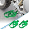 Motorcycle Pair Wide Foot Peg 360° Rotating Aluminum Footpeg Green