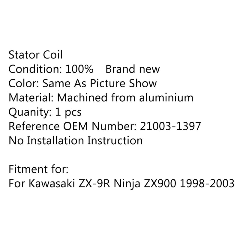 Kawasaki ZX-9R Ninja ZX900 Stator Coil (1998-2003)