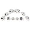 Harley Touring Chrome 10pc Hand Control Switch Housing Button Cap Set (1996-2013)