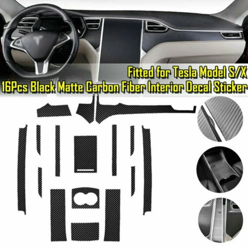 Tesla Model X / S Carbon Fiber Center Console Wrap Vinyl Sticker Trim