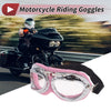 Motorcycle Goggles 1 Pc Goggles Clear Lens Pink Silver Frame PU Sponge