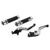 BMW S1000R S1000RR Silver Extendable Brake Clutch Lever Grip Set (2010-2023)