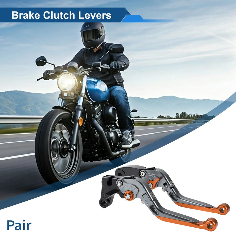Yamaha YZF R1 Adjustable Brake Clutch Levers Titanium Handle Orange End