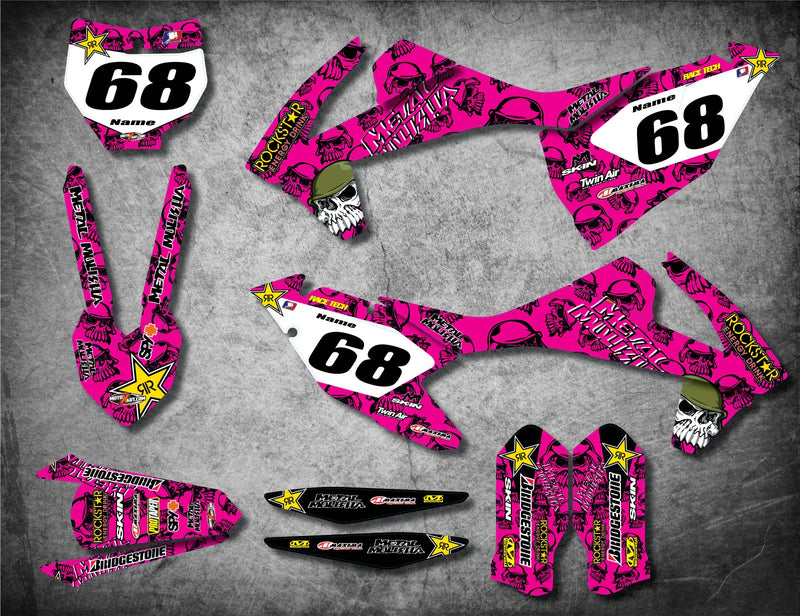 KTM SXF (2016-2018) Decals Stickers Custom Graphic Kit METAL PINK STYLE