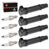 Honda CBR600RR 2007-2024 w / Iridium Spark Plug Set of 4 Ignition Coils