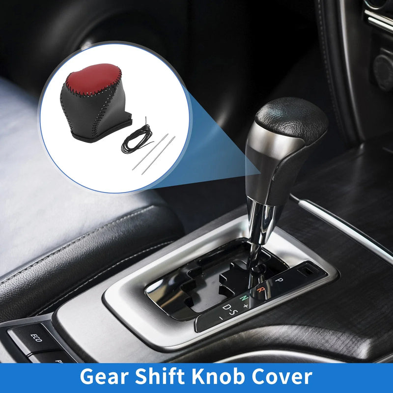 Toyota CH-R 1 Set Gear Shift Knob Cover Black Red Faux Leather (2017–2021)