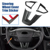 Ford 3 x Carbon Fiber Pattern Black Steering Wheel Covers