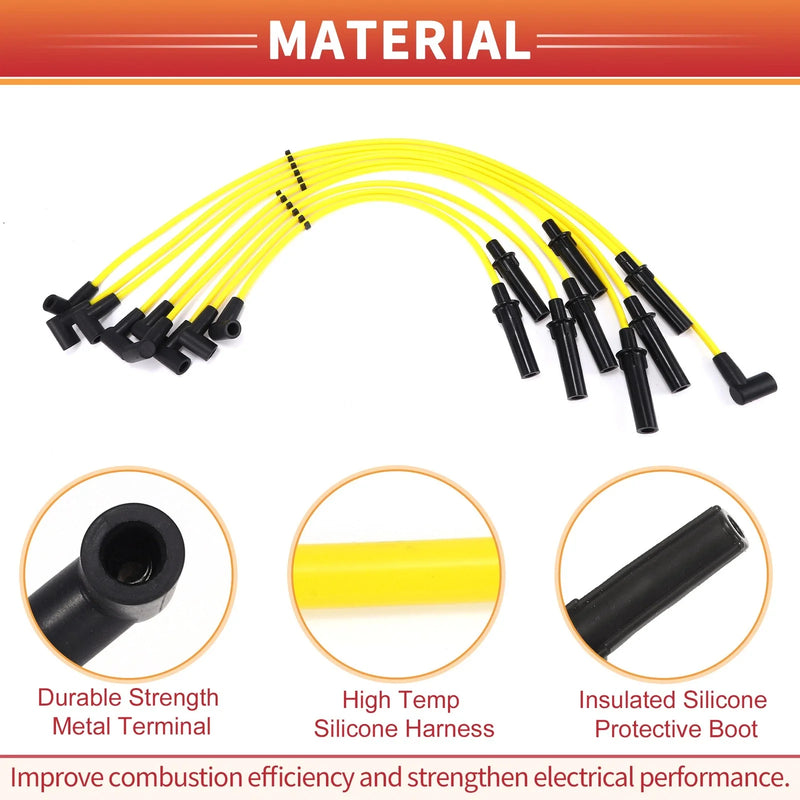 Dodge B150 9 x Spark Plug Wire Ignition Coil Cable (1992-1994)