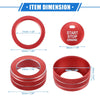 Toyota RAV4 (2019-2023) Red 4 Pcs AC Climate Control Knob Rings