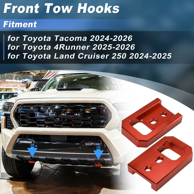 Toyota Tacoma 4Runner Land Cruiser 2024-2026 - Orange Front Tow Hooks