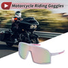 Motorcycle Riding Goggles Pink Lens White Pink Frame Triacetyl Cellulose PC