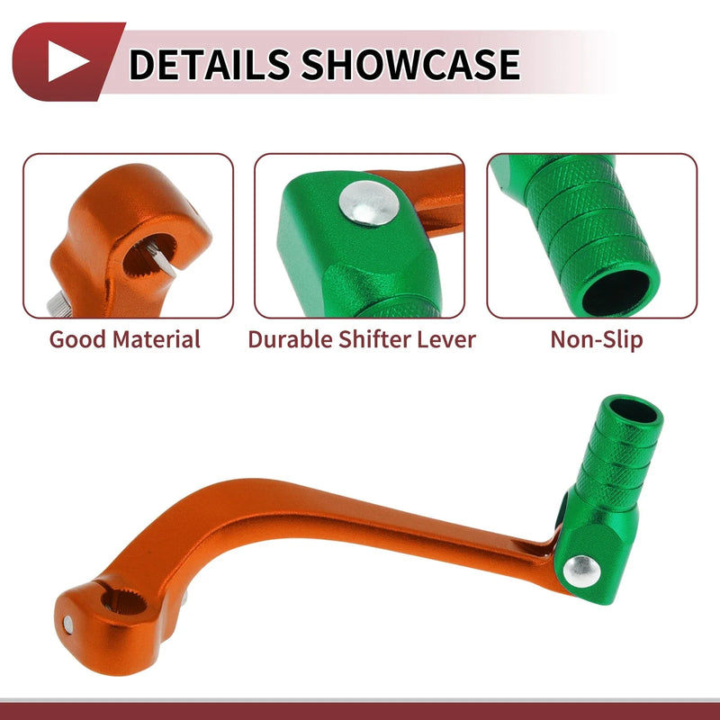 Honda CRF110F (2013-2018) - Orange & Green Folding Shifter Lever