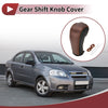 Chevrolet Gear Shift Knob Cover Brown Carbon Fiber Faux Leather