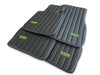 Rolls Royce Wraith 2013-2017 Black ER56 Green Logo Leather Floor Mats