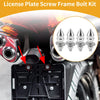 Motorcycle Universal M6 License Plate Screws Cover 45mm Silver Tone 4 Pcs