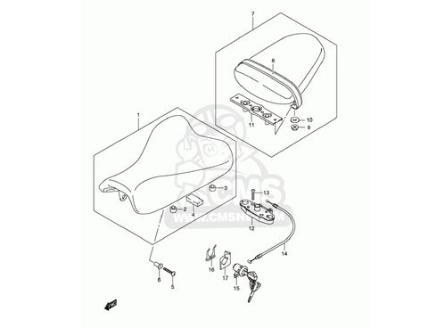 Suzuki 2 x Arrière Tête de fourche Siège Boulons Épaule