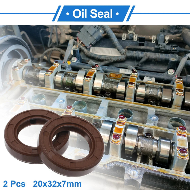 Make Model Oil Seal / 20x32x7mm / Rotary Shaft Seal FKM Rubber 2 x Brown