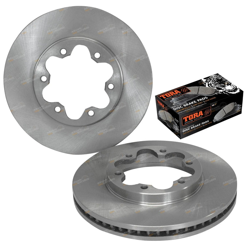 Toyota Hiace KDH / TRH 200 2 x Front Disc Rotors + Brake Pads (2005–2012)