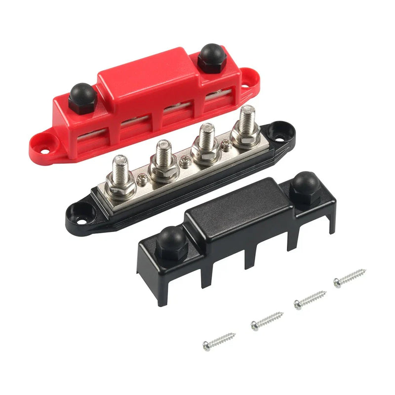RV Yacht 4 x Busbar Terminal Power Distribution Block with Cover