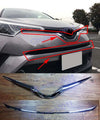 Toyota C-HR (2017-2019) 2 x ABS Chrome Front Center Grille Molding Cover Trim