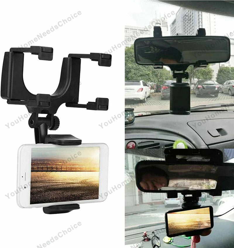 Universal Cell Phone GPS 360° Car Rearview Mirror Mount Holder