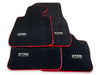 BMW 3 Series E90 E91 Premium Black Red Round Floor Mats (2006-2013)