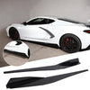 Corvette C8 2 x 5VM Style Glossy Black Side Skirts Extensions (2020-2023)