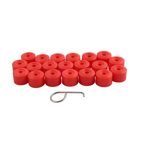 Volkswagen Golf, Passat, Beetle 17mm Red Wheel Lug Nut Bolt Cover Caps
