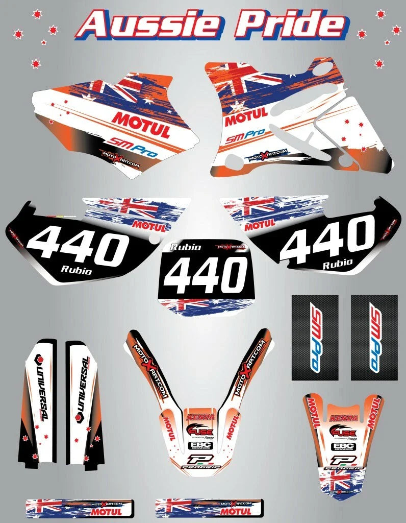 KTM 125 SX Custom Graphic Kit - AUSSIE PRIDE (1998-2000)