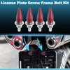 Universal Motorcycle License Plate Screws Cover 5.4cm Red 4 x