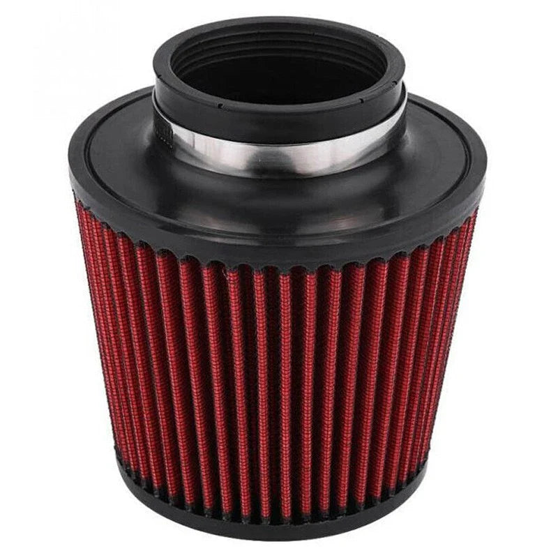 Universal Cold Air Intake System 76mm Red Air Filter & Clamp