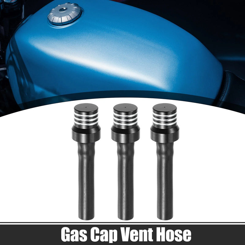 3 x Motorcycle Fuel Gas Tank Cap Tubes Air Vent Breather Valve Tube Black
