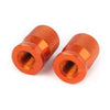Car Wheel Rim Vent Stems Tire Valve Caps  Orange Dust Covers