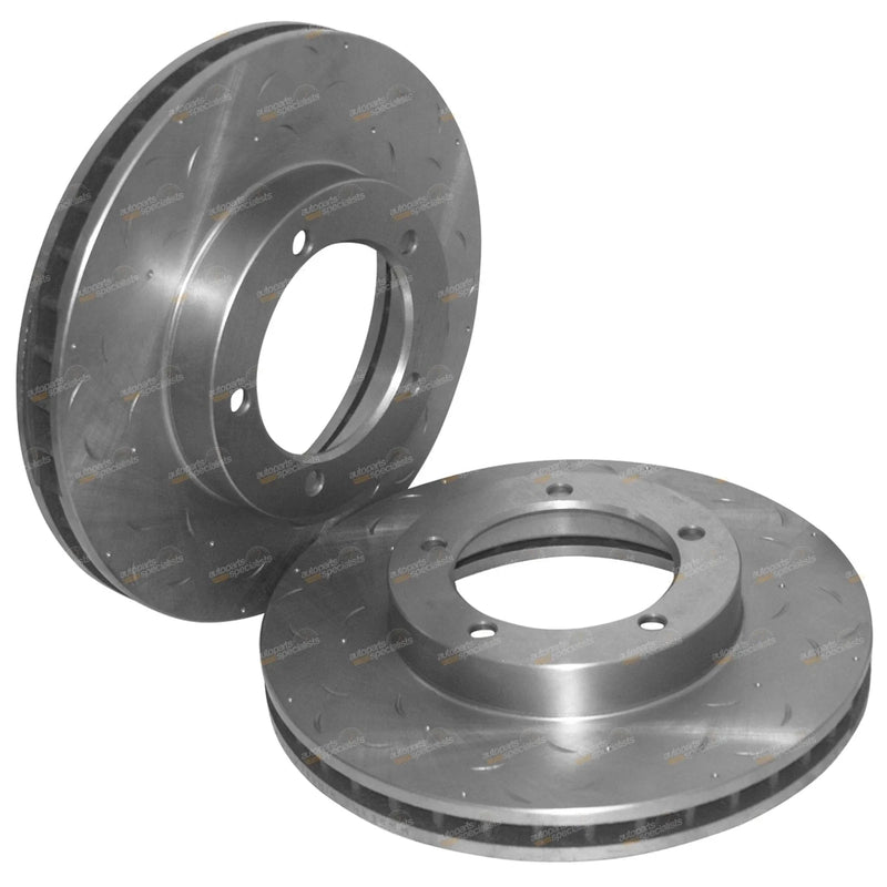 Toyota FZJ105 / HZJ105 Front Drilled Slotted Disc Rotors & Brake Pads