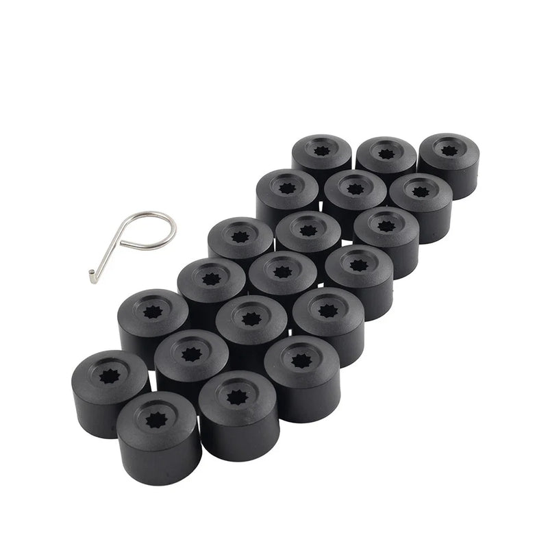 Volkswagen Golf, Passat, Beetle 17mm Black Wheel Lug Nut Bolt Cover Caps 20Pcs