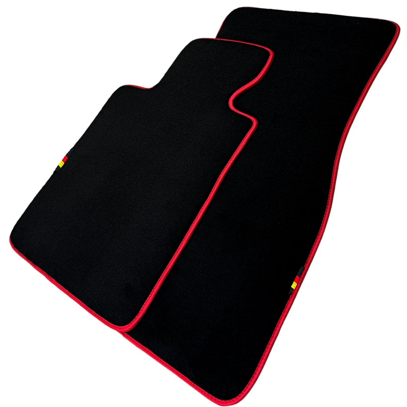 BMW 6 Series M6 F13 Coupe 2012-2018 (2 x) Red Trim Black Floor Mats