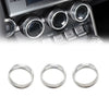 Subaru BRZ Toyota GR86 3 x Silver Center Console AC Knob Ring Trim (2021-2024)