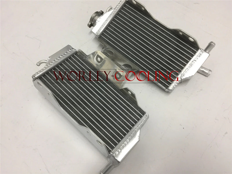 Honda CR250 CR250R Aluminum Radiator + Blue Y Silicone Hose (2005-2007)