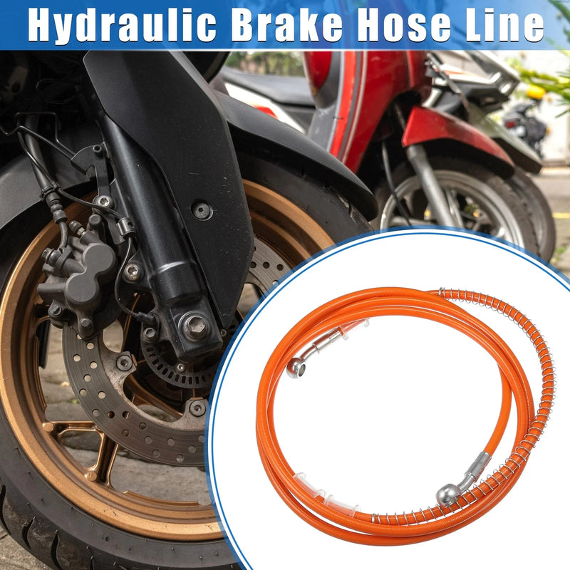 Motorcycle Hydraulic Brake Hose Line 220cm 86.61in 10mm Orange