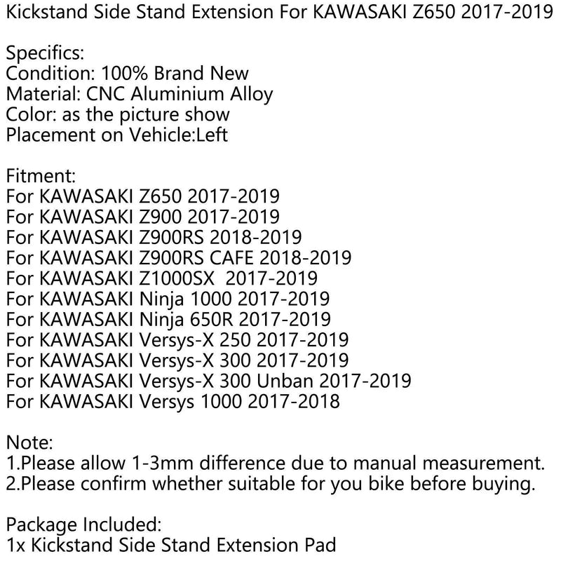 Kawasaki Z650 Z1000SX Titanium Side Stand Pad Extension (2017-2023)