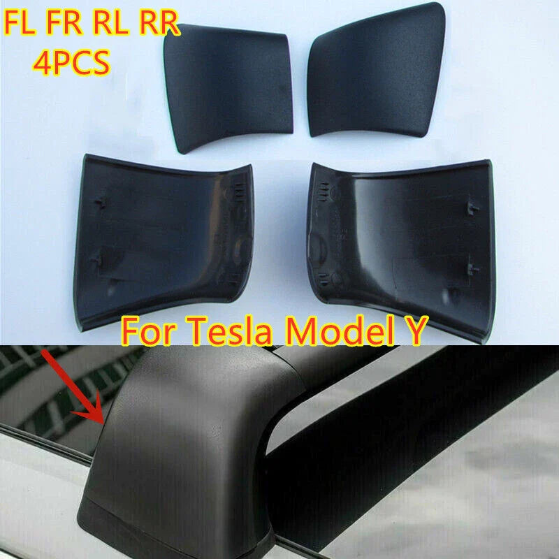 Tesla Model 3 Black Roof Rack Cover Rail End Shell (2017–2023)
