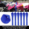 Motorcycle 6 x Cargo Belt Loop Tie Down Strap Blue 2.5x20.5cm