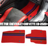 Corvette C8 Coupe Z06 Z51 2 x Red Carpet Floor Mats Protection Pad (2020-2025)