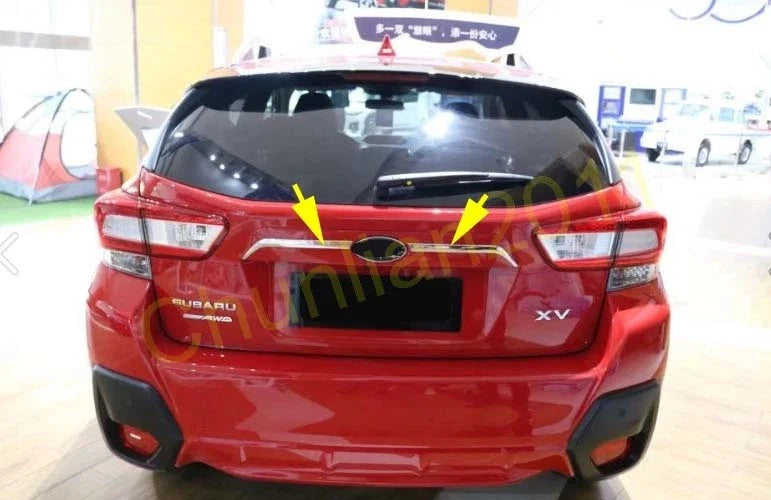 Subaru XV 2 x Chrome ABS Rear Trunk Lid Cover Trim (2018-2021)