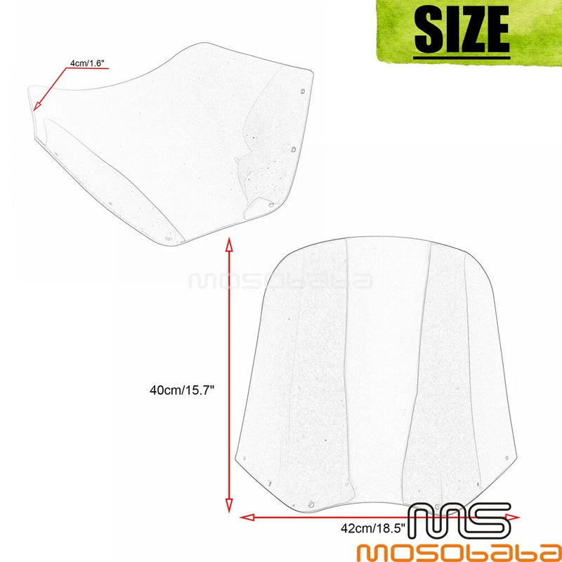 Harley Dyna FXD FXDL FXLRS FXDB 15'' Clear Windshield (2006-2023)