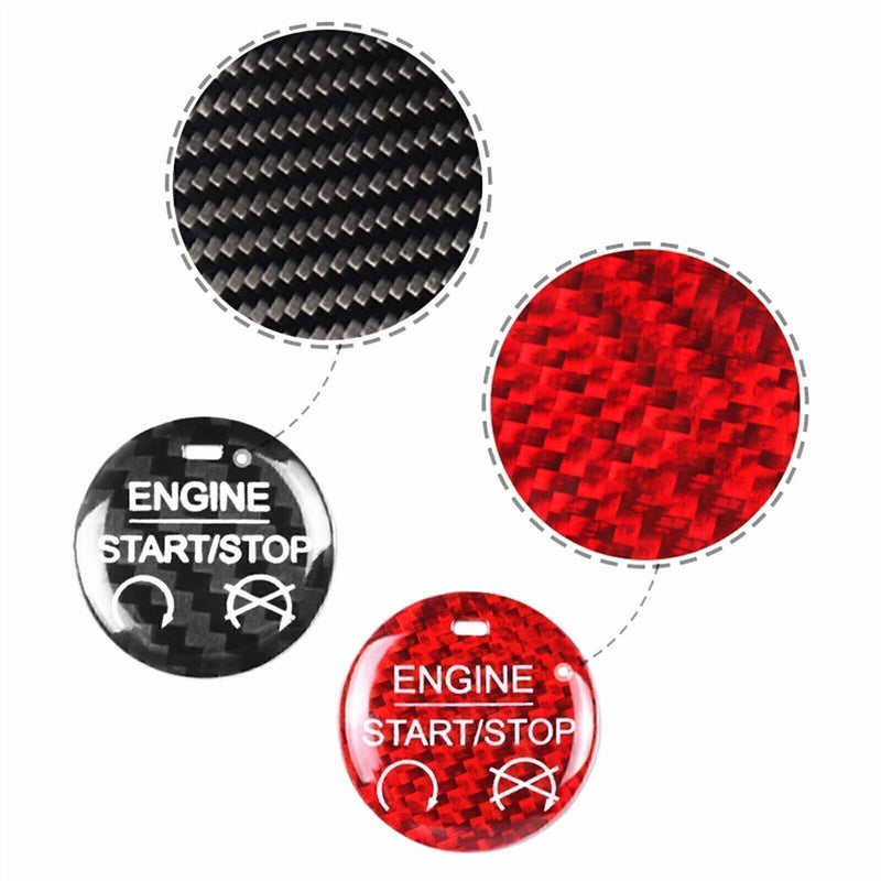 Ford Mustang (2015-2022) Black Carbon Fiber Engine Button Cover
