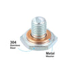 Ford M10x1.25 Engine Oil Drain Plug Screw w/ Seal Ring (2000-2023)