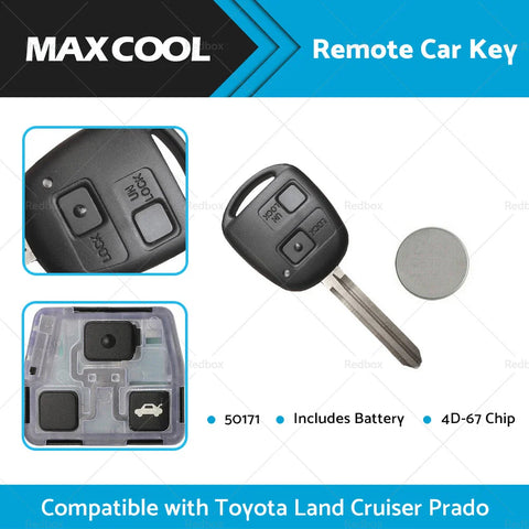 Toyota Prado, RAV4, Kluger, Tarago Remote Car Key 4D-67 Chip (2003-2009)