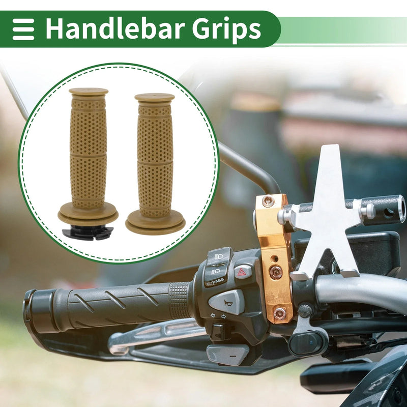 Motorcycle 7/8" / 22mm / Hand Grips Cover Kit End Grips TPU Khaki