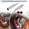 Motorcycle 0.71in Aluminum Alloy Motorcycle Slider Frame 2 x Silver Tone